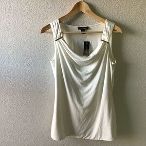White House Black Market Ivory Blouse Satin Straps